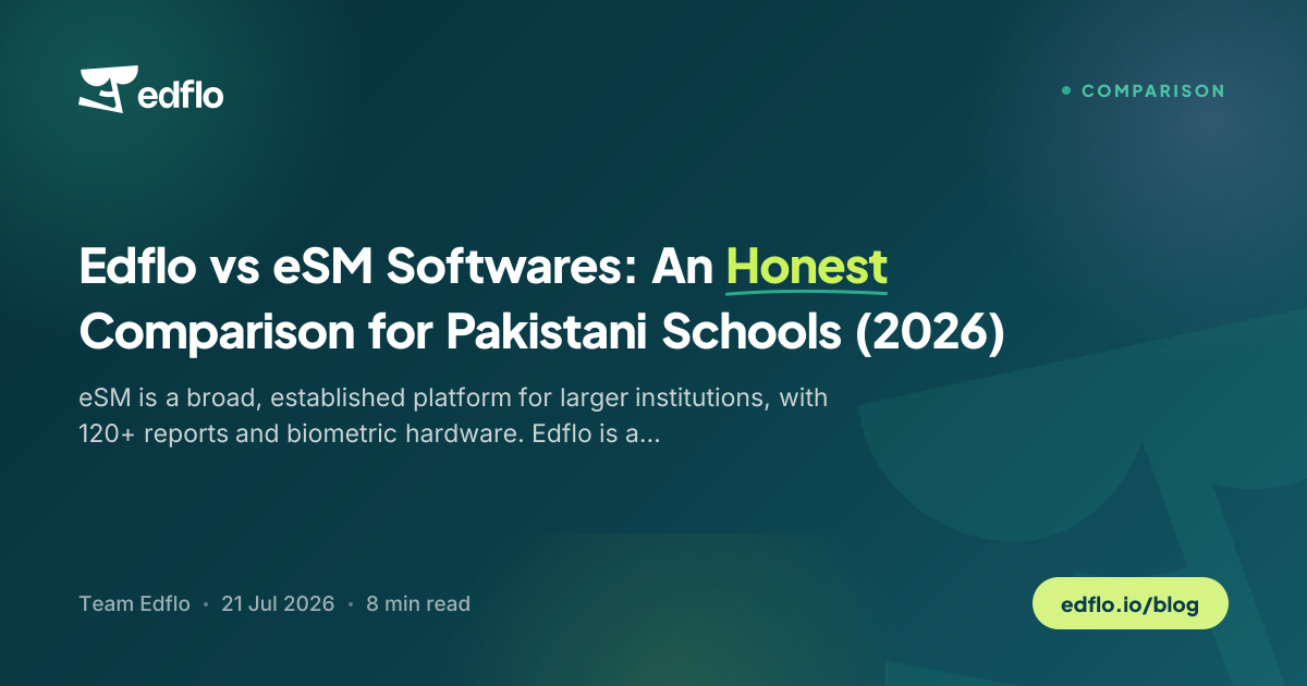 Edflo vs eSM Softwares: An Honest Comparison for Pakistani Schools (2026)