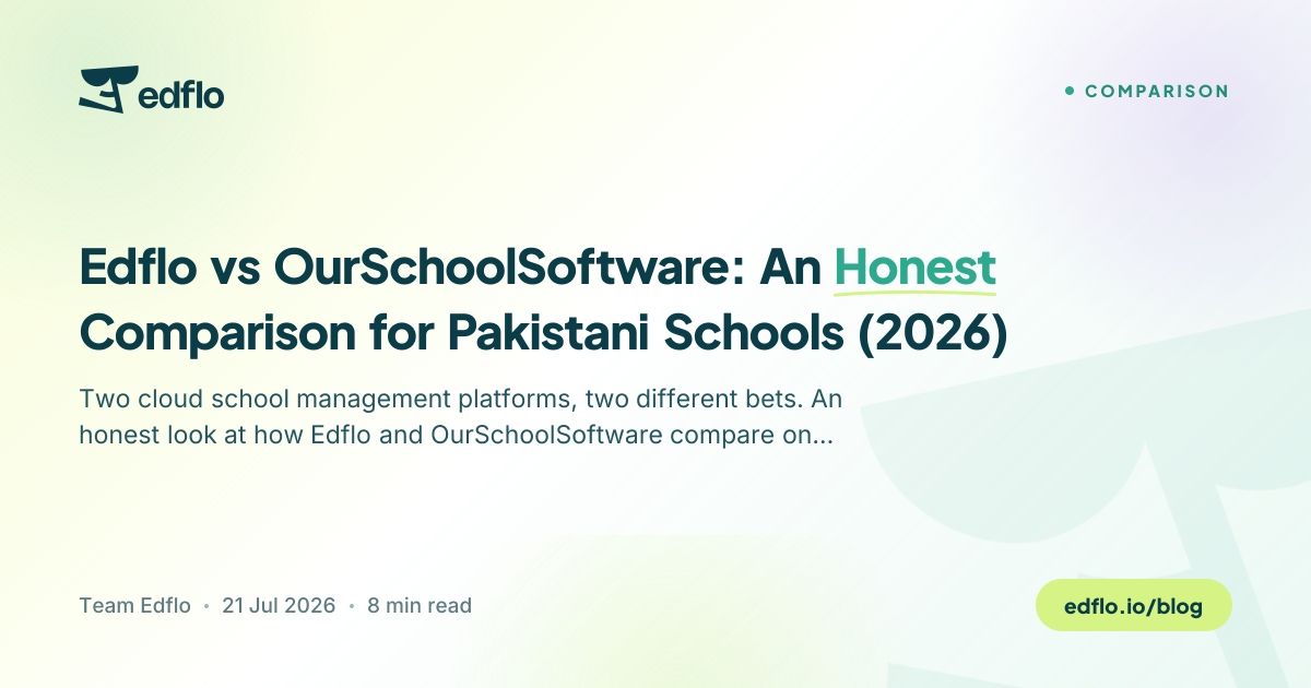 Edflo vs OurSchoolSoftware: An Honest Comparison for Pakistani Schools (2026)