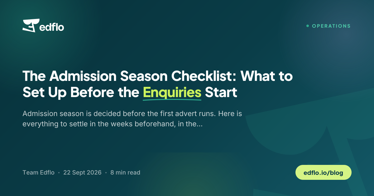 The Admission Season Checklist: What to Set Up Before the Enquiries Start